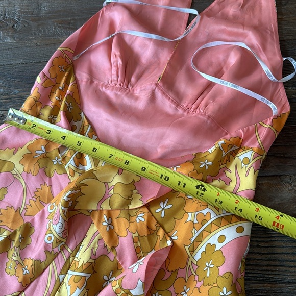 Vintage Laundry by Segal silk flower power halter dress EUC size 8 - Picture 8 of 9